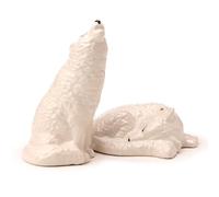 Puckator SP98 White Wolf Ceramic Salt and Pepper Set