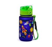 Puckator Space Cadet Pop Top 350ml Shatterproof Bottle - Reusable Insulated Active Water Bottle Flask For Girls And Boys With A Carry Handle & Straw - Bpa Free - For School Nursery