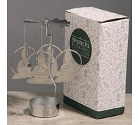 Puckator - SPIN22 - candle carousel - silver metal buddhas - 5 x 3 x 14 cm