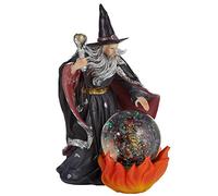 Puckator Spirit of the Sorcerer - Fire Dragon Wizard Snow Globe - Fantasy Design - Home Decoration - Plastic Snow Globes For Adults - With Real Glass - Snow Dome - Resin - Beautiful Snow Globes Uk