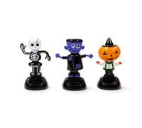 Puckator Spooky Frankenstein, Skeleton & Pumpkin Head Solar Pal - Home Office Table Desk Dashboard Car Decor Decoration Gift Ideas Gifts For Teenage Old Boy Girl Dad Mums KIds Toys Toy Figure Figures