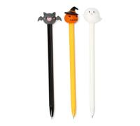 Puckator Spooky Ghost, Bat & Pumpkin Erasable Pen with Topper - Cool Cute Aesthetic Back To School Supplies Erasable Gel Pens - Pen With Eraser Rubber For Kids Office Writing Drawing
