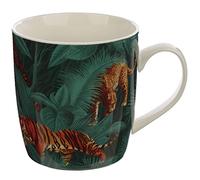 Puckator Spots And Stripes Big Cat Porcelain Mug, Tea Coffee Hot Drinks Microwave & Dishwasher Safe Height 9.5cm Width 12cm Depth 8cm 300ml Capacity