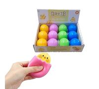 Puckator Springtime Hatching Chick & Egg Pop Out Toy - Small Funny Exam Gifts Stress Relief Balls Squishies - Mini Sensory Ball Toys For Adults Women Kids - Slime Party Bag Fillers