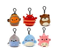 Puckator Squidglys Adoramals Sealife Plush Keyring - Mothers Day Gifts Key Ring Keyrings Tags - Cool Keyrings Hoop Clip Fobs - Funny Cute Car Men's Accessories Stuff For Men Women - Trinket