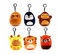 Puckator Squidglys Adoramals Zoo Plush Keyring - Mothers Day Gifts Key Ring Keyrings Tags - Cool Keyrings Hoop Clip Fobs - Funny Cute Car Men's Accessories Stuff For Men Women - Trinket