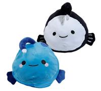 Puckator Squidglys Cedric the Angler Fish Reversible Adoramals Glow in the Dark Plush Toy - Plushies Cute Animal Baby Newborn Kids Toys Stuff Gifts Gift For Girlfriend Cuddly Stuffed Toy Plushie