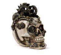 Puckator Steampunk Style Skull with Cogs and Springs - Home Decoration - Steampunk Skull - Ornaments - Resin - Home Accessories - Living Room Accessories - Human Skeleton - Goth Gifts For Men