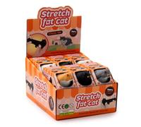 Puckator Stretchy Fat Cat Toy - Super Stretchy Funny Squishy Sensory Fidget Stress Relief Travel Toys For Kids - Stretchable Animals Men Figure Toy - Squishies Slime Party Bag Fillers