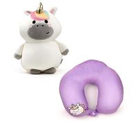 Puckator Swapseazzz Adoracorns Unicorn 2-in-1 Plush Travel Pillow & Toy - Neck Flight Airplane Pillow For Travel - Kids Neck Pillows Cushion For Sleeping Neck Pain Adults - Airport Essentials