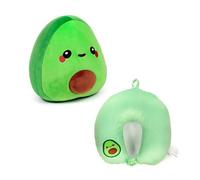Puckator Swapseazzz Foodiemals Pedro the Avocado 2-in-1 Plush Travel Pillow & Toy - Neck Flight Airplane Pillow For Travel - Kids Neck Pillows Cushion For Sleeping Neck Pain Adults Airport Essentials