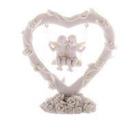 Puckator Swinging Rose Heart Love Cherubs - Romantic Modern Love Wedding Gift Gifts For Girlfriend - Fairy Fairies Grave Ornaments Figurine - Valentines Day Gifts For Her Him - Home Decor