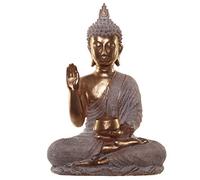 Puckator Thai Buddha Figurine - Gold and White With Begging Bowl