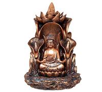 Puckator Thai Buddha Lotus Backflow Incense Burner - Home Zen Meditation Decor Accessories - Incense Waterfall Cone Burner - Spiritual Feng Shui Gothic Goth Relaxation Gifts Gift - Desk Ornaments