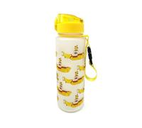 Puckator The Beatles Yellow Submarine Pop Top 600ml Shatterproof Bottle - Reusable Insulated Active Water Bottle Flask For Girls And Boys With A Carry Handle & Straw - Bpa Free - For School Nursery