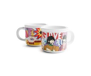 Puckator The Beatles Yellow Submarine Set of 2 Porcelain Espresso Cups - Tableware Cute Coffee Latte Expresso Barista Glasses Mugs Cup Cups - Drinkware Accessories Small Glass Travel Mug Kitchen Set
