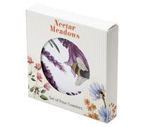 Puckator The Nectar Meadows Set of 4 Cork Coasters - Table Pub Drink Coasters Tiles Placemats - Bar Accessories For Home - Desk Coaster Tile Slate Dining Table Decor Drinks Mats Man Cave Accessories