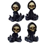 Puckator The Reaper Mini Skull - Home Decoration - Reaper Skull Mini - Ornaments - Resin - Home Accessories - Living Room Accessories - Human Skeleton - Goth Gifts For Men