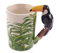 Puckator Toucan Party Ceramic Shaped Handle Tea Coffee Mug - Funny Home Accessories - Cute Gifts for Girlfriend - Large Mugs for Men Women Hot Drinks - Cups Presents - Secret Santa Gift - Cup Set