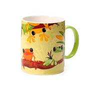 Puckator Tropical Frogs Porcelain Mug - Funny Home Accessories - Cute Gifts for Girlfriend - Large Mugs for Men Women Hot Drinks - Cute Cups Presents - Secret Santa Gift - Cup Set