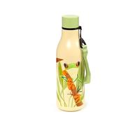 Puckator Tropical Tree Frog Hot & Cold Drinks Bottle 500ml - Reusable Insulated Active Water Bottle Flask For Girls And Boys With A Carry Handle & Straw - Bpa Free - For School Nursery