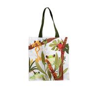 Puckator Tropical Tree Frogs Reusable Tote Bag - Canvas Tote Bag - Cotton Tote Bags - Eco Gifts for Women and Men - Cloth Shopping Bag - Fabric Bag - Foldable Bags for Shopping - Handbag