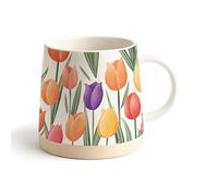 Puckator Tulips Tapered Stoneware Mug - Funny Home Accessories - Cute Gifts for Girlfriend - Large Mugs for Men Women Hot Drinks - Cute Cups Presents - Secret Santa Gift - Cup Set