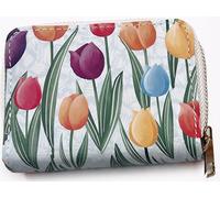 Puckator Tulips Zip Around Small Wallet Purse - Ladies Women's Womens Slim Purses Wallets Wallet for Women - Coin Pouch Purse Men - Card Holder with Zip - Small Cash Wallet Bag Bags UK -