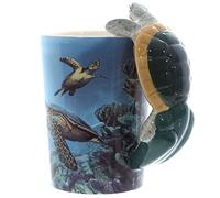 Puckator Underwater Decal Turtle Ceramic Shaped Handle Tea Coffee Mug Funny Home Accessories Cute Gifts for Girlfriend Large Mugs for Men Women Hot Drinks Cups Presents Secret Santa Gift Cup Set