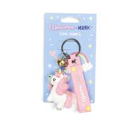 Puckator Unicorn Magic 3D Bag Charm Keyring KEY326 | Acotis - Stainless Steel / PVC