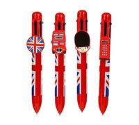 Puckator London Souvenir Union Jack Multi Colour Pen - Great Gifts for Students From Teachers - Multicolour Pen - End of term Gifts for Pupils Multi Coloured Pen as Class Gifts Student Starter Pack
