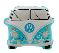 Puckator Volkswagen VW Camper Bus Plushies Cushion - Surf - Cute Room Decor - Preppy Bus Shaped Decorative Pillows - Decorative Stuffed Toy - Bedroom Accessories - Travel Pillow - With Fillings