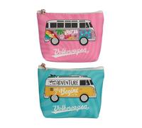 Puckator Volkswagen VW T1 Camper Bus Surf Adventure & Summer Love PVC Purse - Ladies Women's Womens Slim Purses Wallets Wallet for Women - Coin Pouch Purse Men Card Holder with Zip Small Cash Wallet