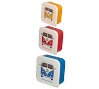 Puckator Volkswagen VW T1 Camper Bus Set of 3 Lunch Box Snack Storage M/L/XL - Lunchbox with Multi Compartments - Small Food Containers - Lunchbox for Adults and Kids - Girls Boys Lunchbox