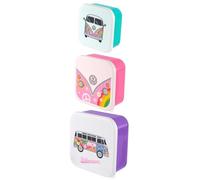 Puckator VW Summer Love Volkswagen T1 Camper Bus Set of 3 Lunch Box Snack Storage M/L/XL - Lunchbox with Multi Compartments - Small Food Containers - Lunchbox for Adults and Kids Girls Boys