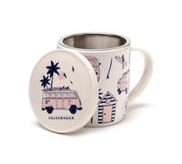 Puckator VW Volkswagen T1 Camper Bus Explore More Infuser Tea Coffee Mug Set with Lid - Funny Home Accessories - Cute Gifts for Girlfriend - Large Mugs for Men Women Hot Drinks - Cute Cups Presents