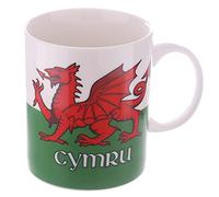 Puckator Wales Welsh Dragon Cymru Porcelain Tea Coffee Mug - Funny Home Accessories - Cute Gifts for Girlfriend - Large Mugs for Men Women Hot Drinks - Cute Cups Presents - Secret Santa Gift Cup Set