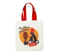 Puckator Wallace & Gromit Feathers McGraw Reusable Tote Bag - Canvas Cloth Shopping Fabric Cotton Tote Bag Bags - Eco Gifts for Women and Men - Foldable Bags for Shopping - Handbag