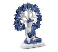 Puckator White & Blue Thai Buddha Tree of Life - Cute Room Decor - Aesthetic Feng Shui Meditation Accessories - Garden Ornaments - Shelf Desk Decorations - Mindfulness Home Gifts - Statues