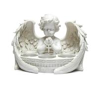 Puckator White Cherub 3 Tea Light Candle Holder - Table Decorations Centrepiece - Candle Stand - Tealight Lights Holder - Meditation Candle Holders - Home Living Room Decor Accessories