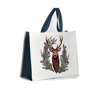 Puckator Wild Stag Reusable Shopping Bag - Shoulder Bags - Handbags for Women - Canvas Tote Bags for Women - Shopping Hand Bag - Large Ladies Bags - Aesthetic Stuff - Big Foldaway Bag