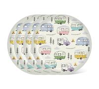 Puckator Wildwood Caravan Set of 4 RPET Picnic Plates
