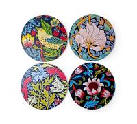 Puckator William Morris Set of 4 Cork Coasters - Wood Table Pub Drink Coasters Tiles Placemats - Bar Accessories For Home - Desk Coaster Tile Slate Dining Table Decor Drinks Mats Man Cave Accessories