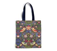 Puckator William Morris Strawberry Thief Reusable Tote Bag - Canvas Cloth Shopping Fabric Cotton Tote Bag Bags - Eco Gifts for Women and Men - Foldable Bags for Shopping - Handbag