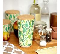 Puckator Willow Large Reusable Bamboo Composite Storage Jar. Home Kitchen Cereal Biscuits Pasta Rice, BPA & Phthalate, Recycled Silicone Seal Bamboo Lid 18.5x10.5x10.5cm