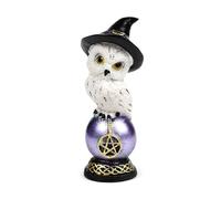 Puckator Wise Old Magical Owl on Iridescent Orb - Cute Room Decor - Aesthetic Feng Shui Meditation Accessories - Garden Ornaments - Shelf Desk Decorations - Mindfulness Home Gifts - Statues