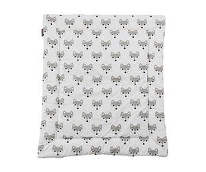 Puckdaddy Changing mat Foxi - 65x75 cm, Changing mat Made of 100% Cotton with Fox Pattern in White, Soft Changing Table mat for Changing Tables, Machine Washable