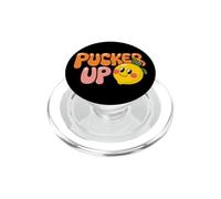 Pucker Up Cute Lemon Funny Fruit Playful Typography Design PopSockets PopGrip for MagSafe