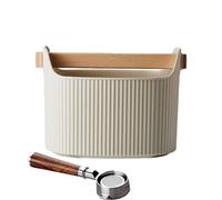 Pucks Knock Box - 1300ml Removable Espresso Bucket | 139g Espresso Dump Bin with Thickened HPS Material | Heavy-Duty Small Espresso Grounds Knock Box | Non-Slip Grind Waste Bin