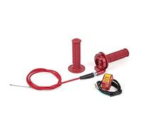 PUCKY New 7/8" 22mm Twist Throttle Accelerator Handle Grips and Cable Set with Kill On Off Switch for 50cc 110cc 150cc 250cc Mini Bike ATV Quad Pit Bike Dirtbike (Red)